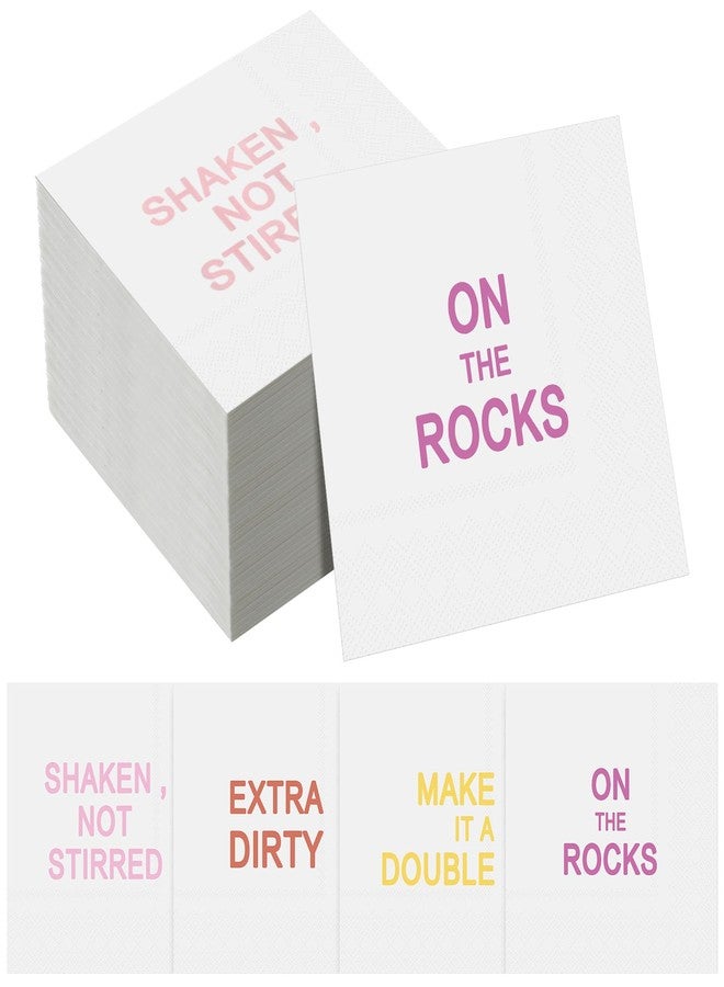 Affrolling 50 Pcs Martini Napkins Happy Hour Cocktail Napkins Assorted Colors Cocktail Napkins for Cocktail, Wedding, Dinner, Birthday Party - Image 1